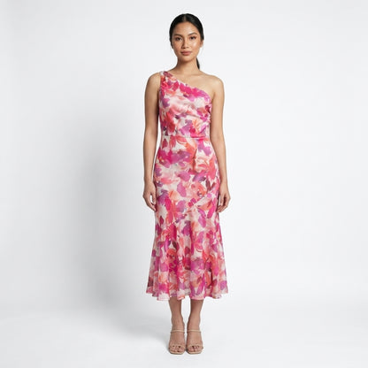 Solène Women’s One-Shoulder Printed Midi Dress