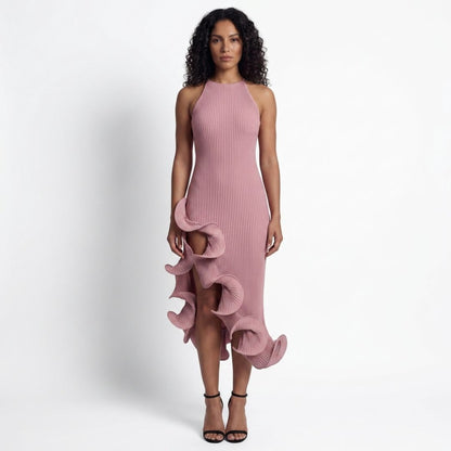 Solène Women’s Ribbed Knit Sleeveless Midi Dress