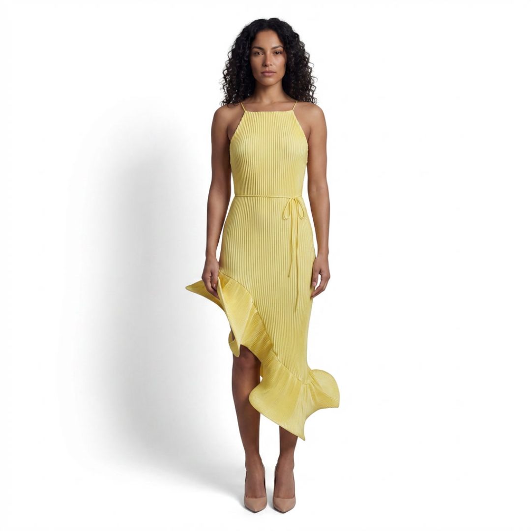 Solène Women’s Ribbed Knit Sleeveless Midi Dress