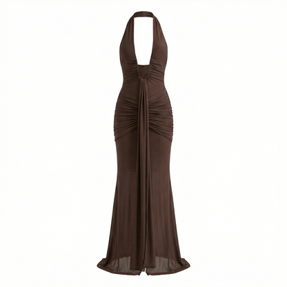 Solène | Women’s Polyester Halter Maxi Dress, U-Wire