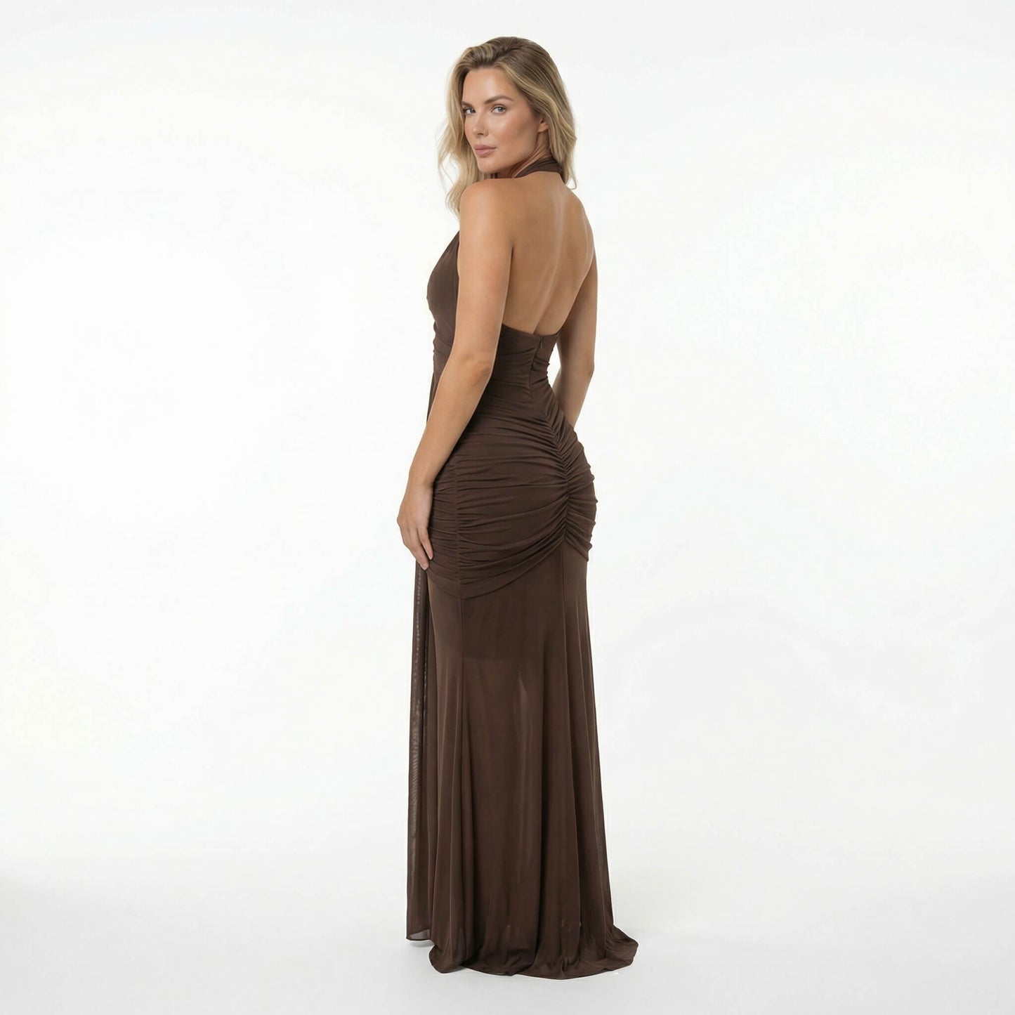 Solène | Women’s Polyester Halter Maxi Dress, U-Wire