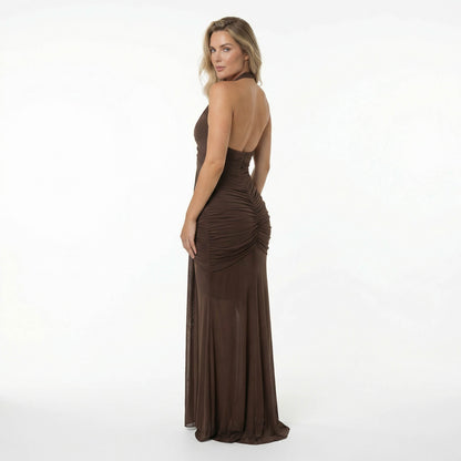 Solène | Women’s Polyester Halter Maxi Dress, U-Wire