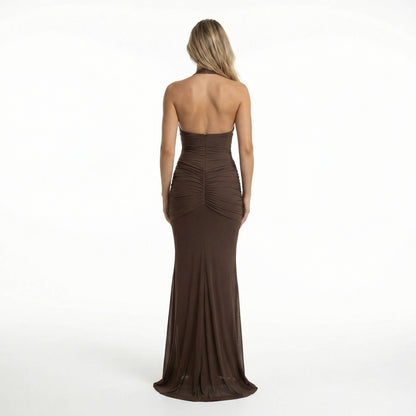 Solène | Women’s Polyester Halter Maxi Dress, U-Wire