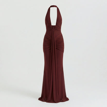 Solène | Women’s Polyester Halter Maxi Dress, U-Wire