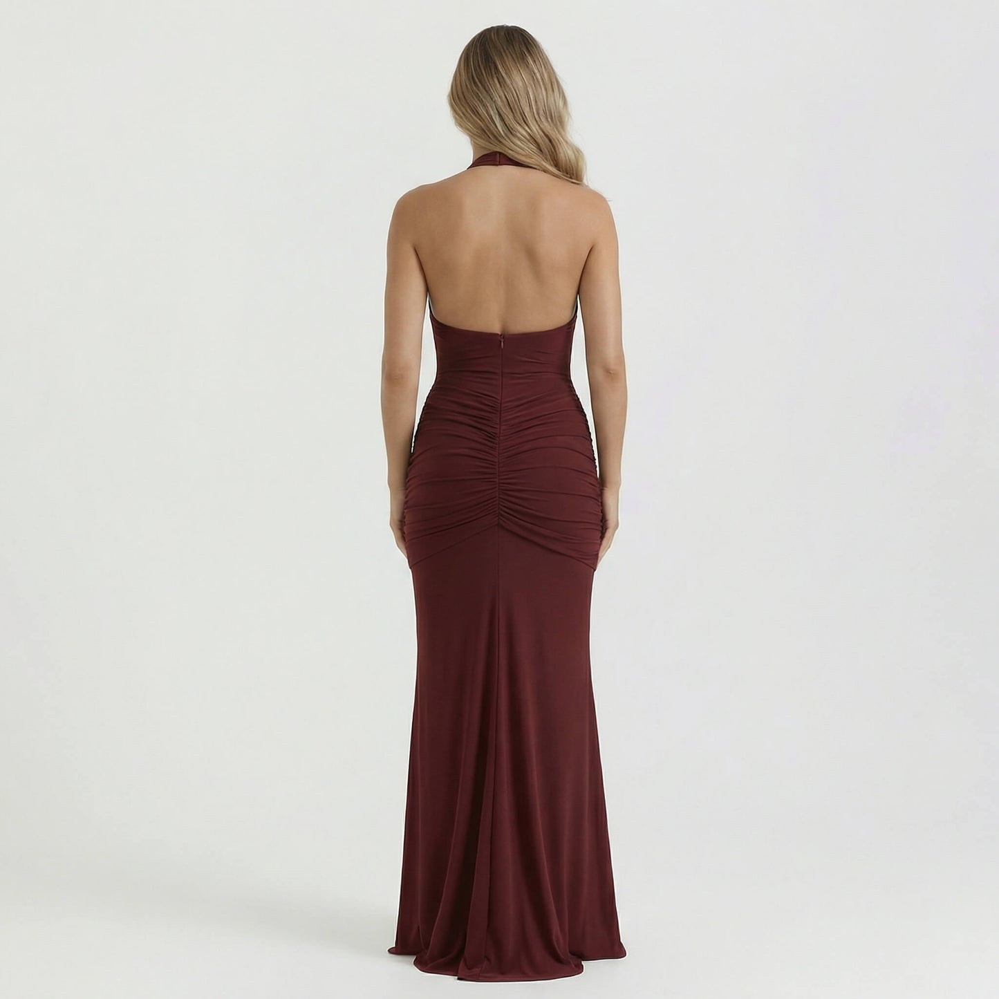 Solène | Women’s Polyester Halter Maxi Dress, U-Wire