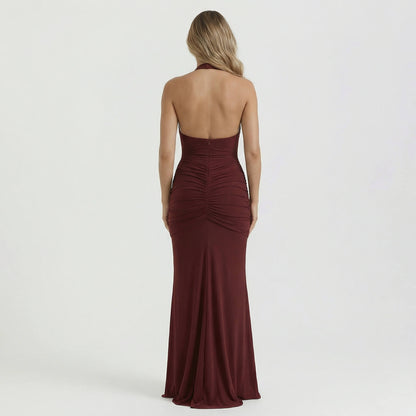 Solène | Women’s Polyester Halter Maxi Dress, U-Wire