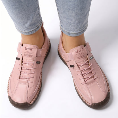 Stride Women's Casual Sneakers Hand-Stitched Flat, Lace-Up