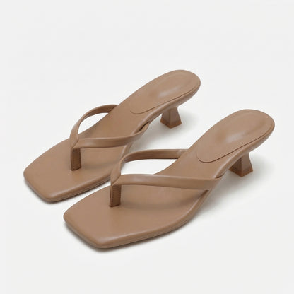 Véronique | Women’s Thong Kitten-Heel Sandals Slip-On