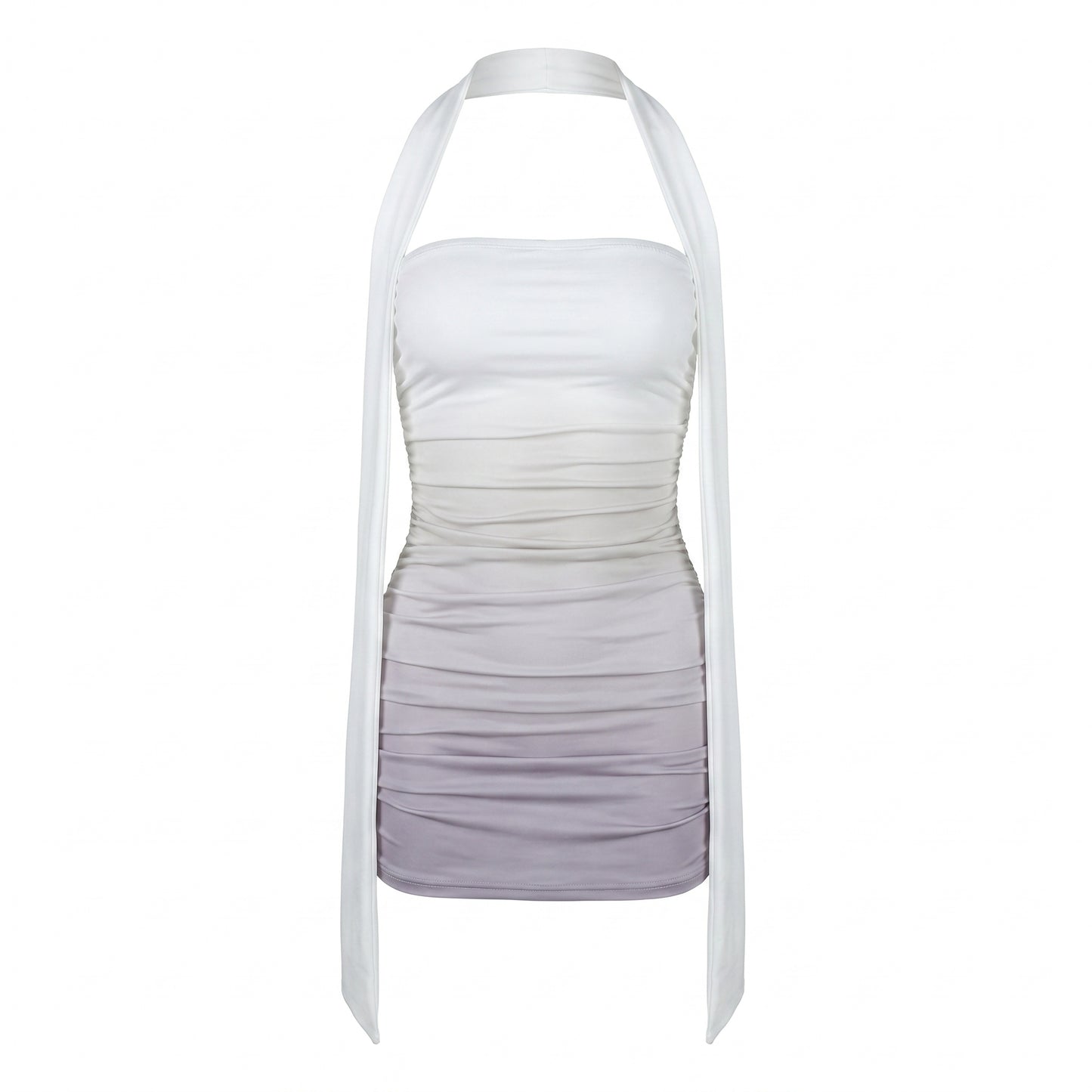Vita Women's Mini Dress Gradient Ruched Strapless, Bodycon