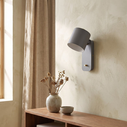 Adjustable Hardwired Cylinder Wall Sconce - Grey