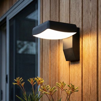 Adjustable IP65 Motion-Sensor Outdoor Wall Light - Warm Light / Wall Switch - Square