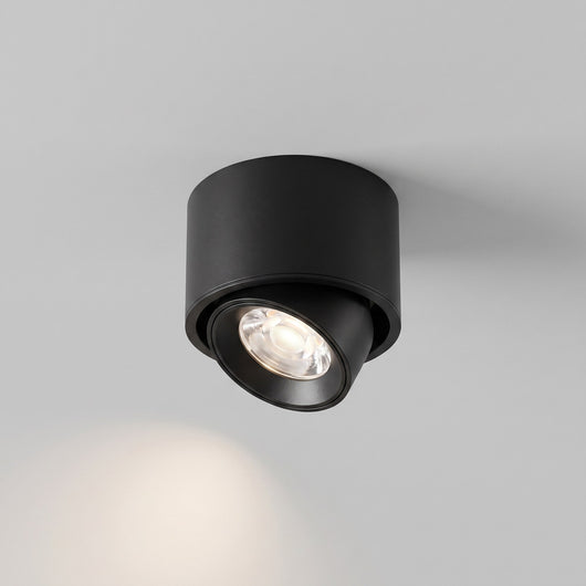 Adjustable LED Flush Mount Ceiling Spotlight - Black