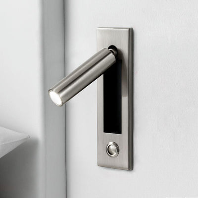 Adjustable LED Wall Reading Light - Chrome / ∅ 2″ x H 7″ cylinder (Button switch)