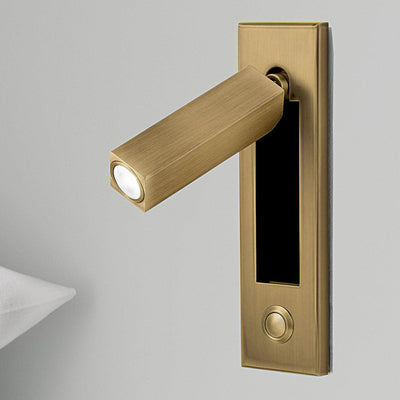 Adjustable LED Wall Reading Light - Copper / ∅ 2″ x H 7″ square (Button switch)