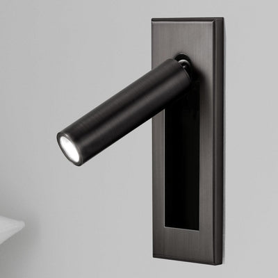 Adjustable LED Wall Reading Light - Matt Black / ∅ 2″ x H 6.1″ cylinder (Hidden switch)