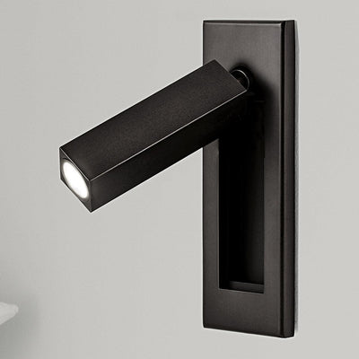 Adjustable LED Wall Reading Light - Matt Black / ∅ 2″ x H 6.1″ square (Hidden switch)