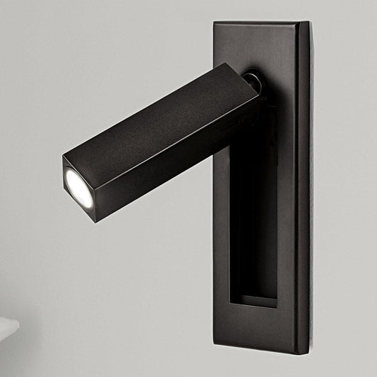 Adjustable LED Wall Reading Light - Matt Black / ∅ 2″ x H 6.1″ square (Hidden switch)