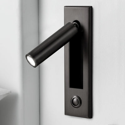 Adjustable LED Wall Reading Light - Matt Black / ∅ 2″ x H 7″ cylinder (Button switch)