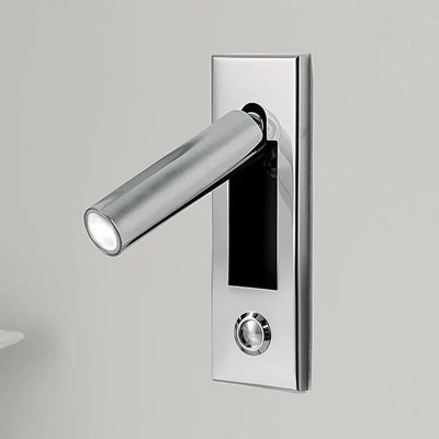 Adjustable LED Wall Reading Light - Nickel / ∅ 2″ x H 6.1″ cylinder (Hidden switch)
