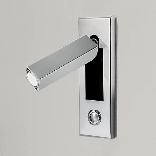 Adjustable LED Wall Reading Light - Nickel / ∅ 2″ x H 6.1″ square (Hidden switch)