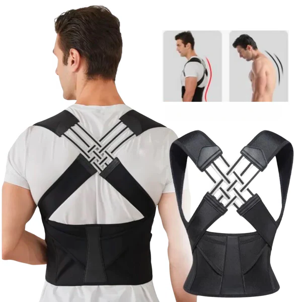 Adjustable Posture Corrector Back Brace - Black / S