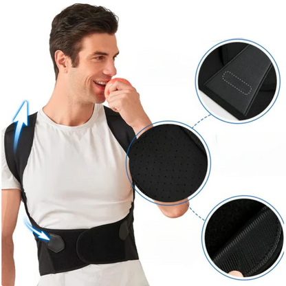 Adjustable Posture Corrector Back Brace - Black / S