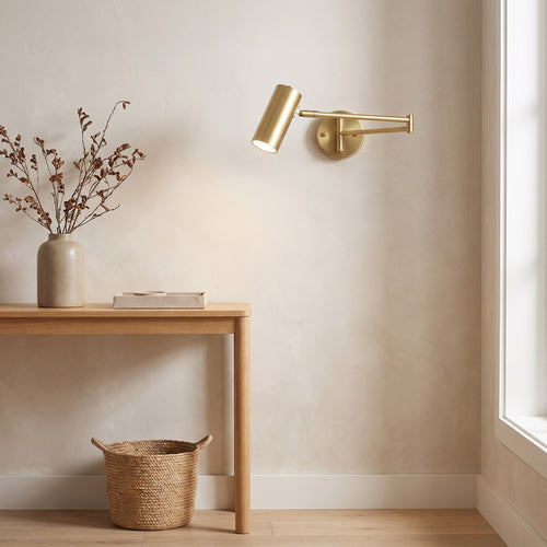 Adjustable Swing-Arm Brass Wall Sconce