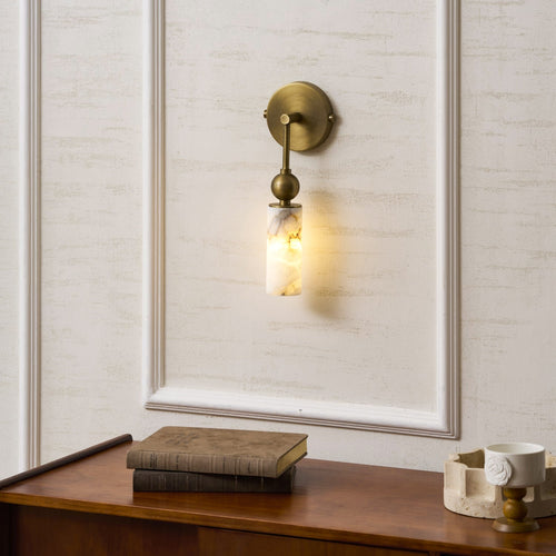 Alabaster-Look Double Wall Sconce