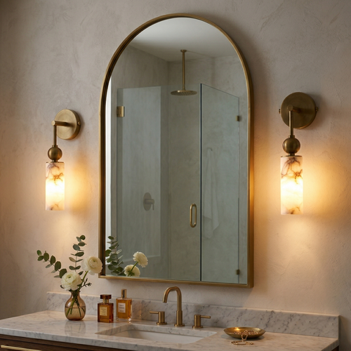 Alabaster-Look Double Wall Sconce