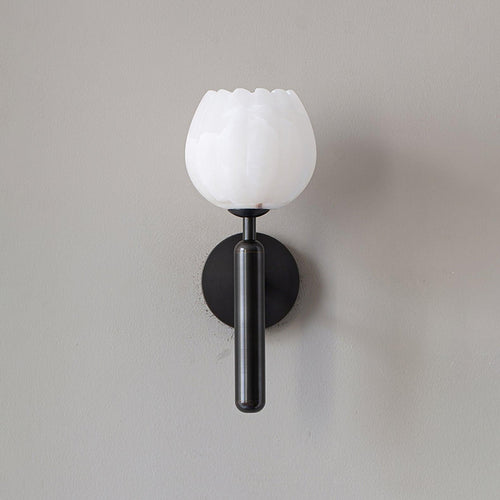 Alabaster Flower Hardwired Wall Sconce