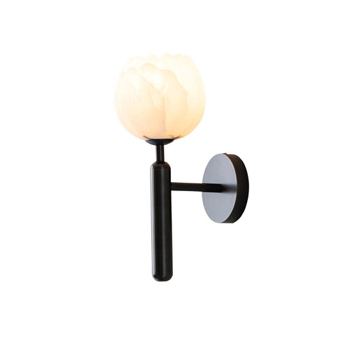 Alabaster Flower Hardwired Wall Sconce