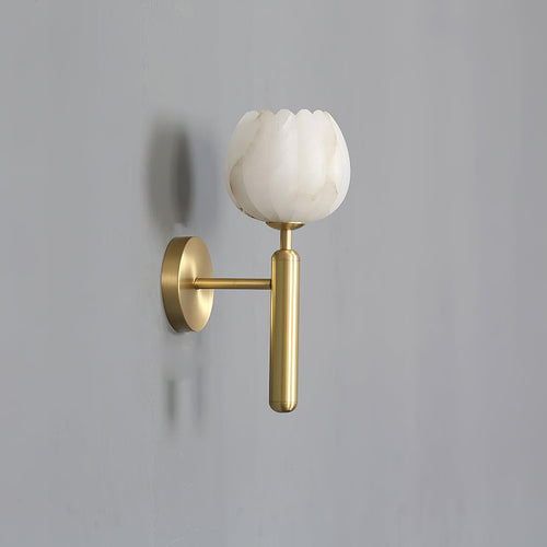 Alabaster Flower Hardwired Wall Sconce