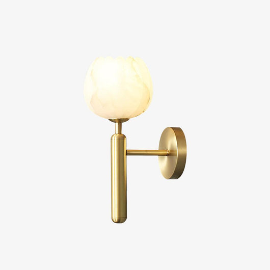 Alabaster Flower Hardwired Wall Sconce