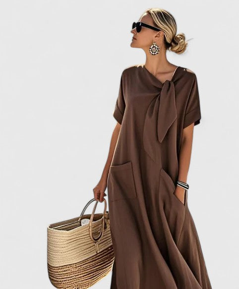 Anaïs Bow-Neck Maxi Dress