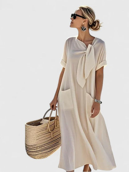 Anaïs Bow-Neck Maxi Dress