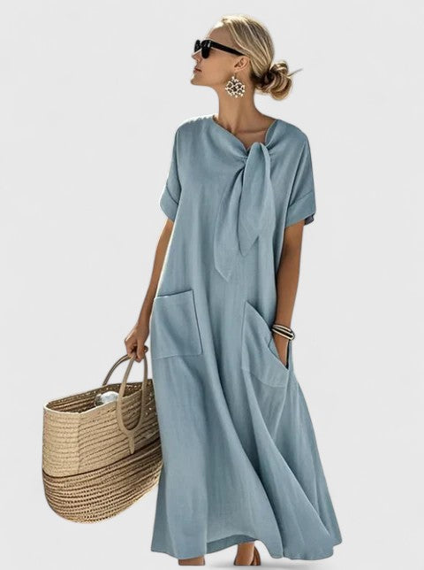 Anaïs Bow-Neck Maxi Dress