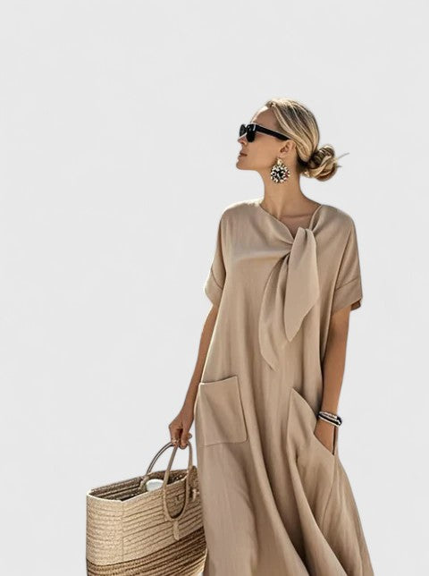 Anaïs Bow-Neck Maxi Dress