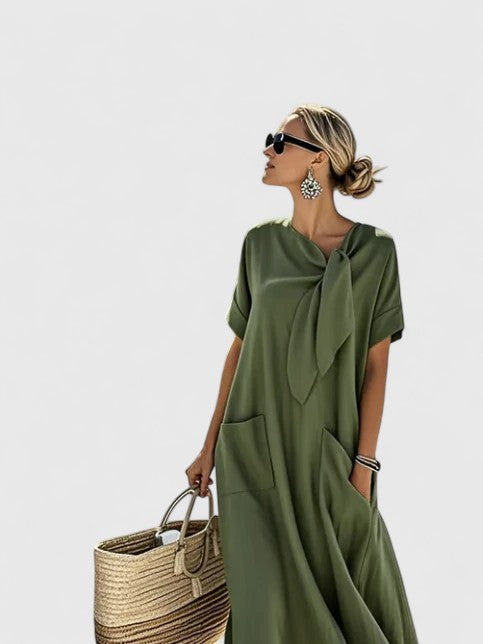 Anaïs Bow-Neck Maxi Dress