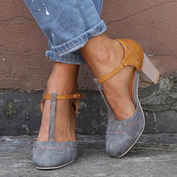 Anaïs T-Strap Block Heel Pumps