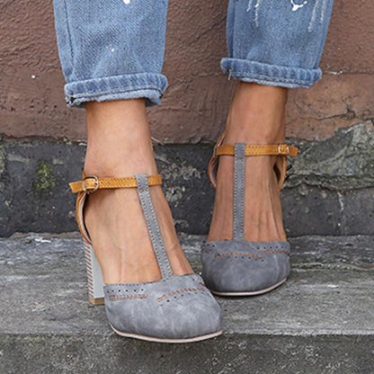 Anaïs T-Strap Block Heel Pumps