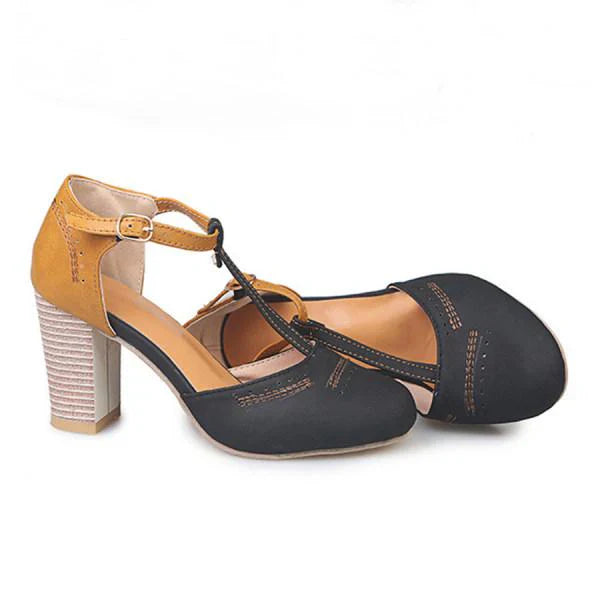 Anaïs T-Strap Block Heel Pumps