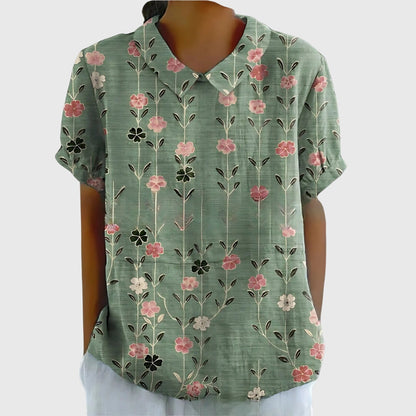 Aurélie Floral-Print Collared Blouse
