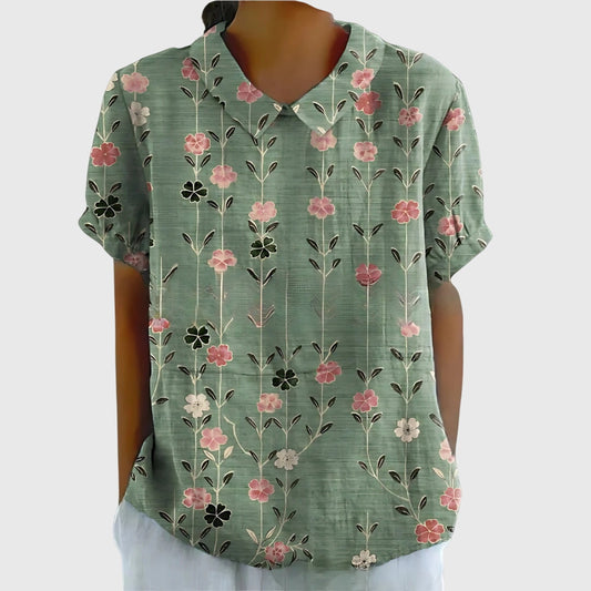 Aurélie Floral-Print Collared Blouse