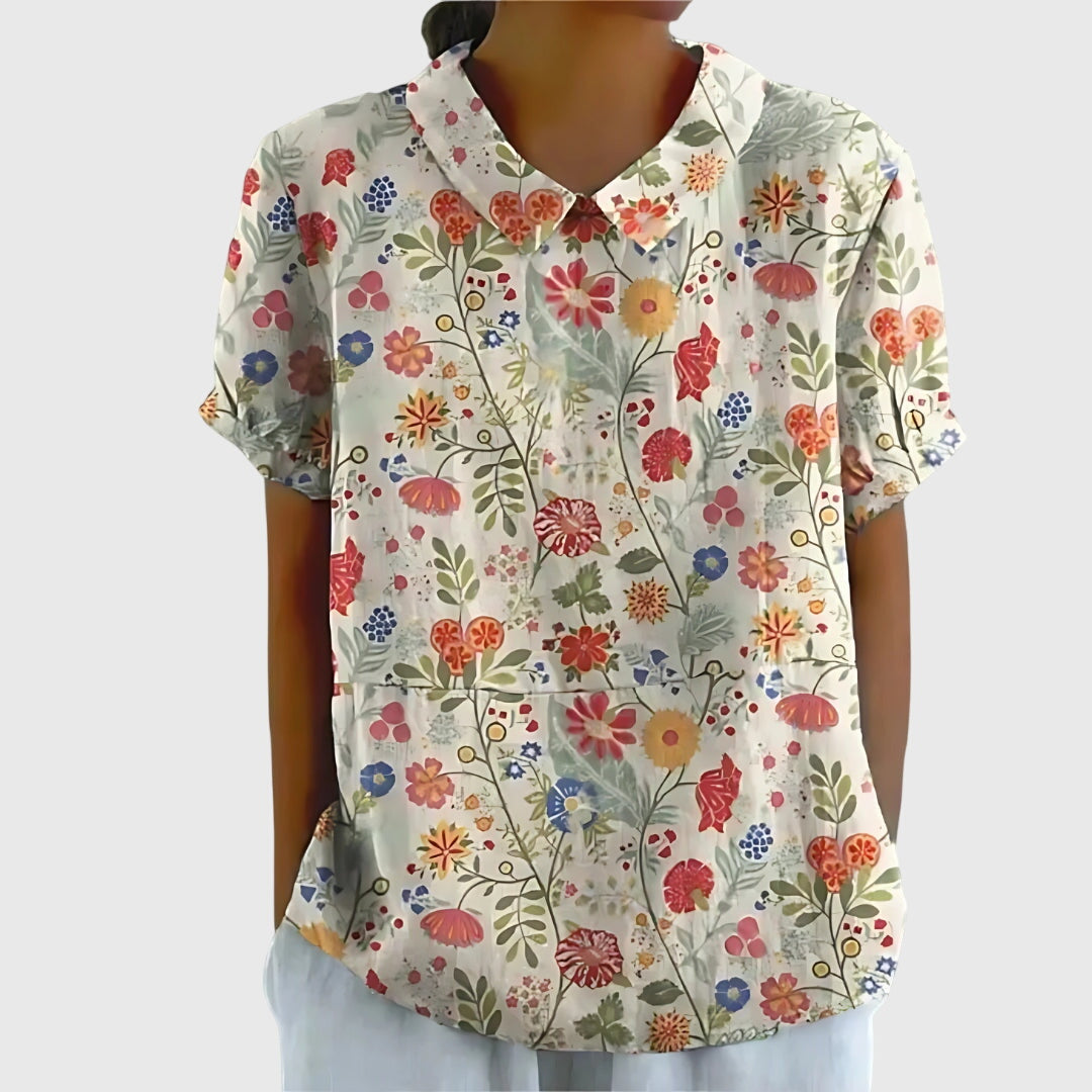 Aurélie Floral-Print Collared Blouse