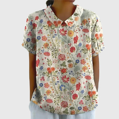 Aurélie Floral-Print Collared Blouse