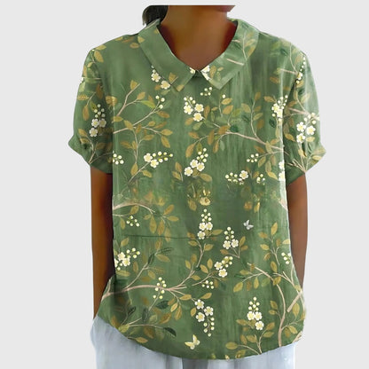 Aurélie Floral-Print Collared Blouse