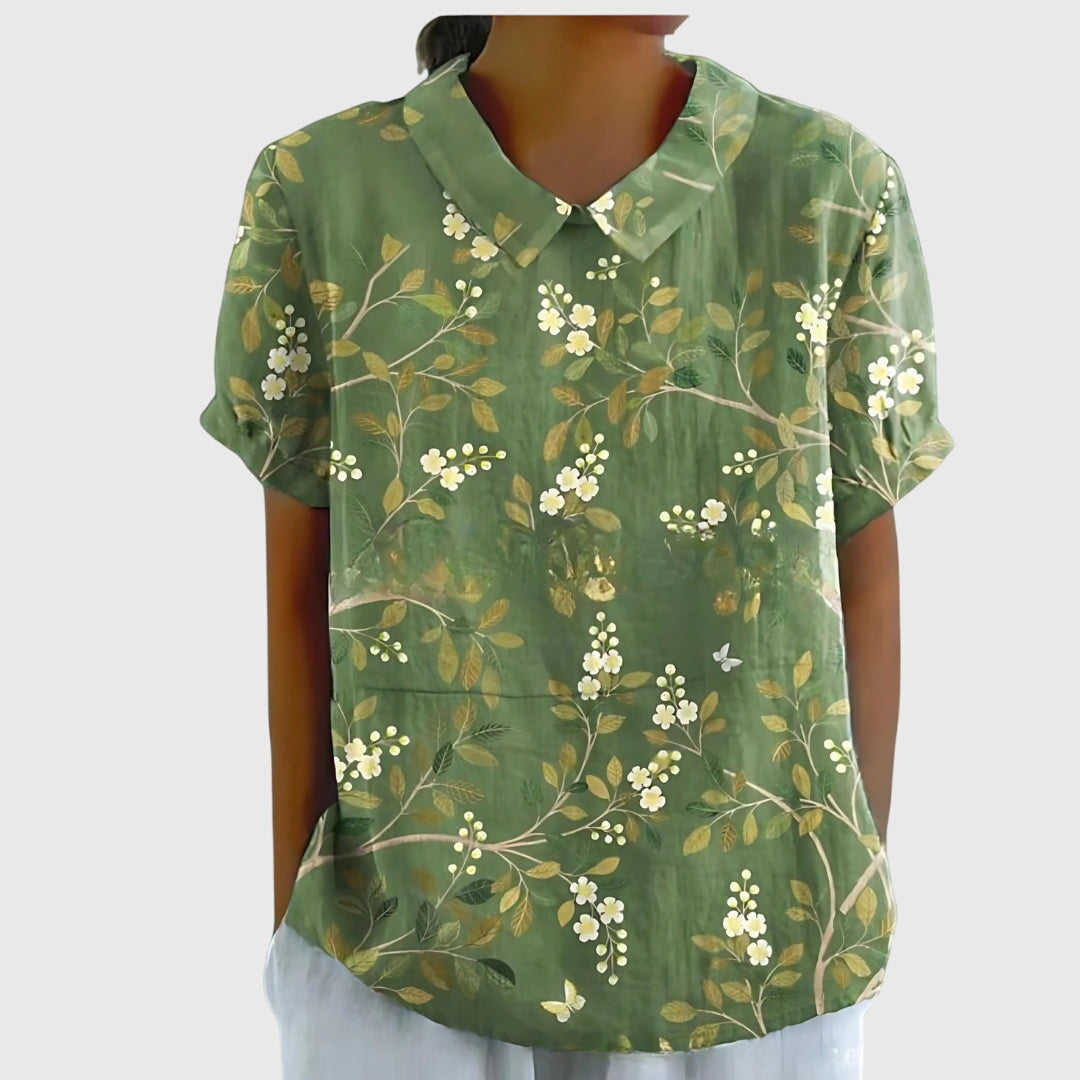 Aurélie Floral-Print Collared Blouse