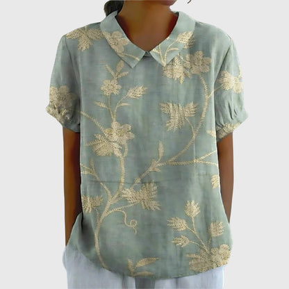 Aurélie Floral-Print Collared Blouse