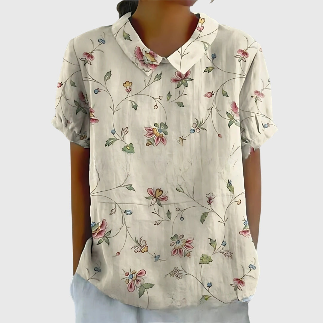 Aurélie Floral-Print Collared Blouse