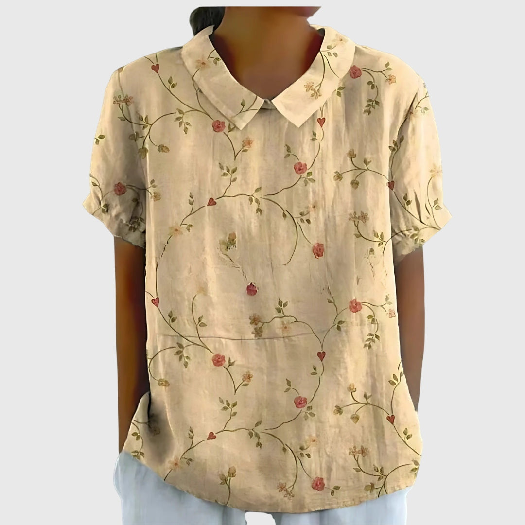 Aurélie Floral-Print Collared Blouse